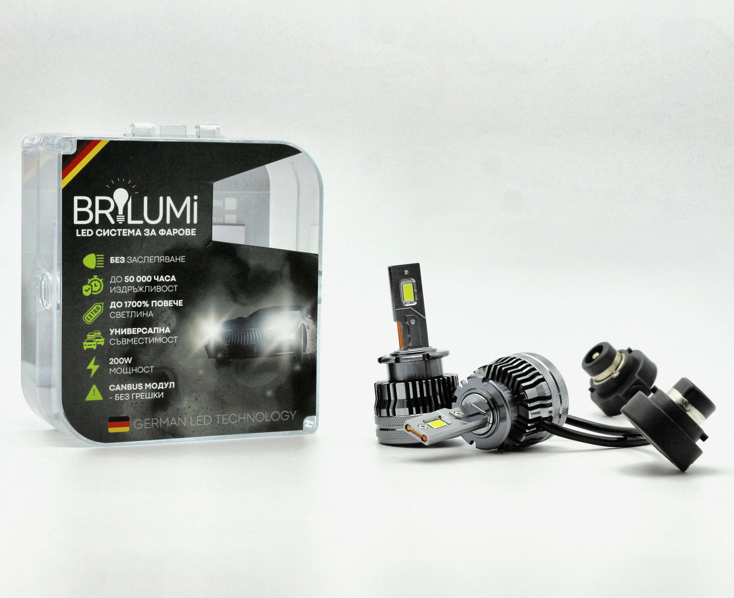 LED система за фарове D2S - BRILUMI XENITE - 100W - CANBUS 6000K