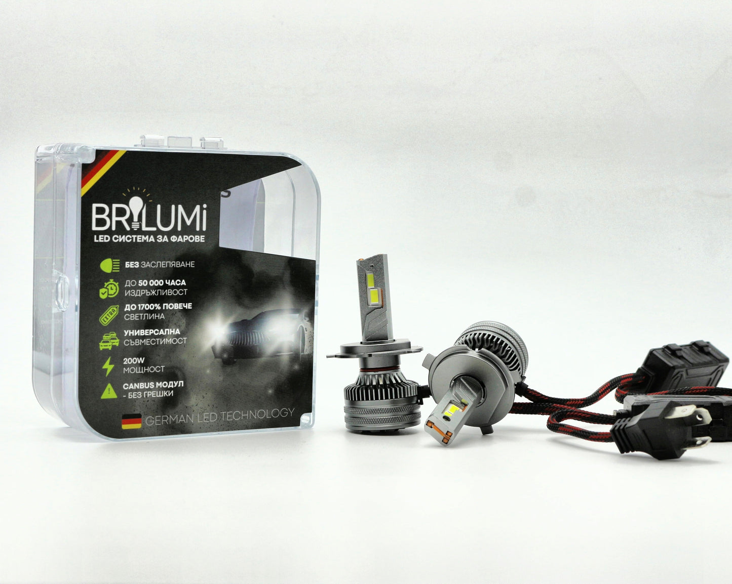 Bi-LED система за фарове H4 - BRILUMI ZENITH - 200W - CANBUS 6000K