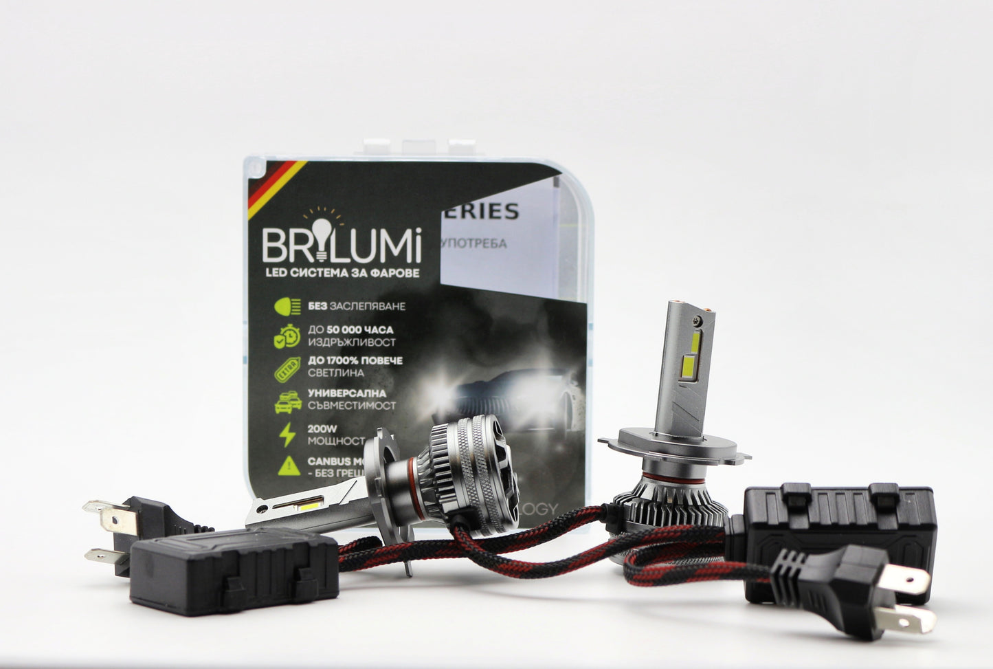 Bi-LED система за фарове H4 - BRILUMI ZENITH - 200W - CANBUS 6000K