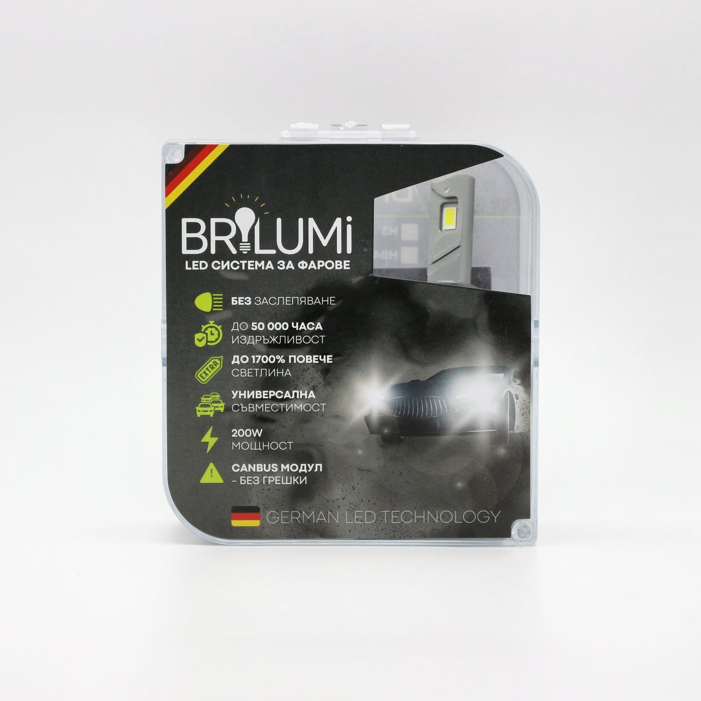 LED система за фарове HB3 - BRILUMI ZENITH - 200W - CANBUS 6000K