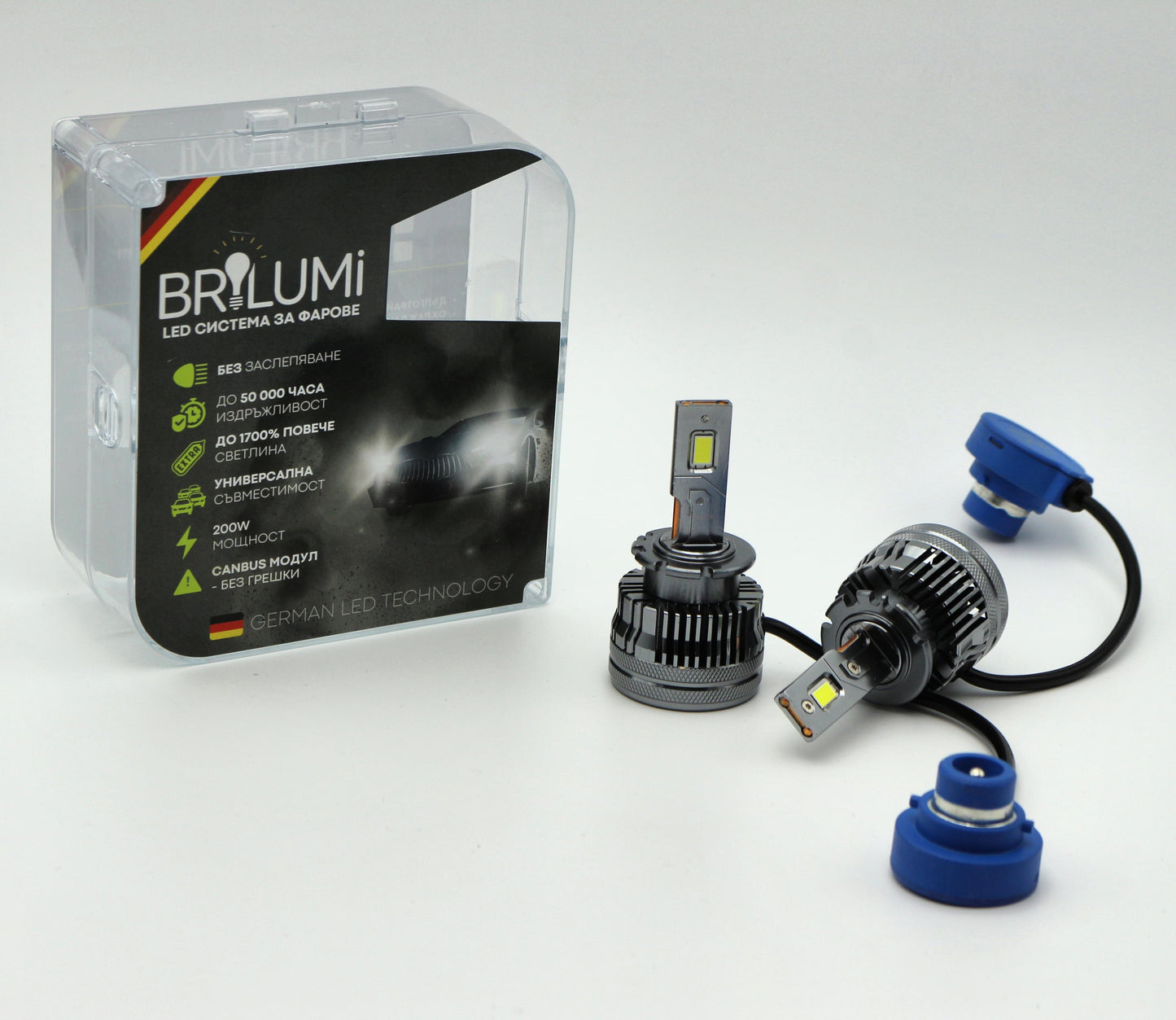 LED система за фарове D4S - BRILUMI XENITE - 100W - CANBUS 6000K