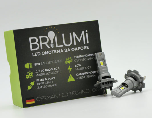 LED система за фарове H7 - PLUG & PLAY - BRILUMI EVOLVE - 60W - CANBUS 6000K