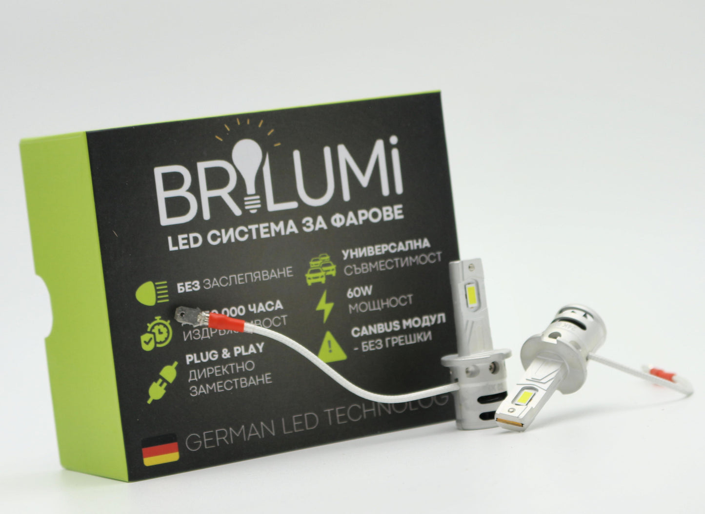 LED система за фарове H3 - PLUG & PLAY - BRILUMI EVOLVE - 60W - CANBUS 6000K